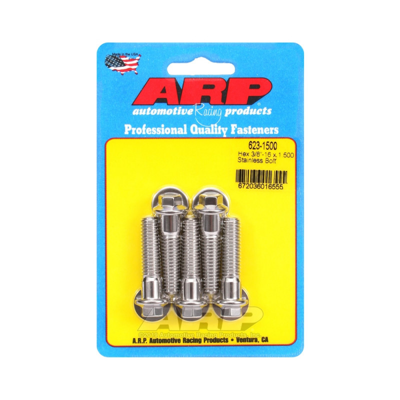 Șuruburi și piulițe universale ARP cu cap mic 3/8-16 – Oțel inoxidabil, cap hexagonal, x5 - ARP-623-1500 - 623-1500 - 3666618192246